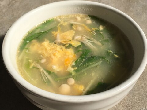 水菜とえのきのたまごスープ♪